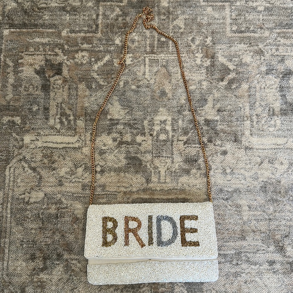 Beaded “bride” clutch